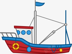 彩色木船彩色可爱渔船图高清图片