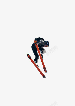 滑雪滑雪跳跃的人高清图片