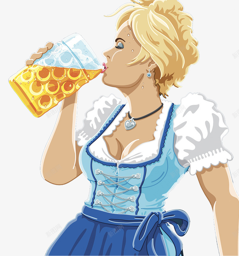 德国慕尼黑啤酒节png免抠素材_新图网 https://ixintu.com 啤酒节 喝酒的人 女性插画 德国慕尼黑