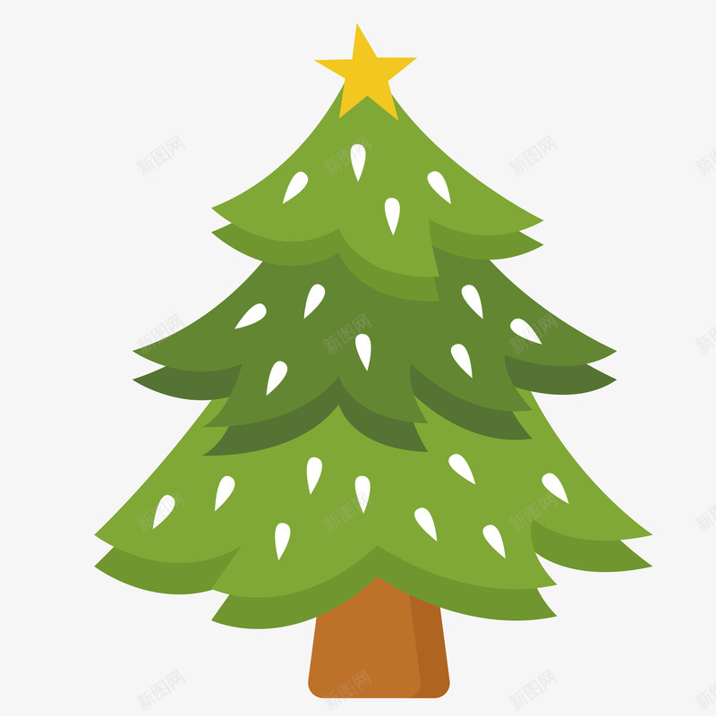 圣诞树木装饰png免抠素材_新图网 https://ixintu.com 圣诞树 小清新 彩色底纹 扁平化 矢量图案 绿色植物
