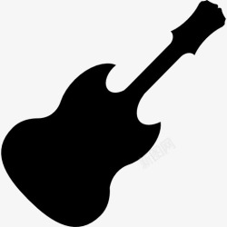多弦吉他弦乐器的轮廓图标高清图片