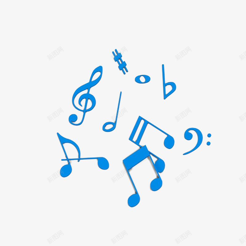 音乐笔记音符蓝色png免抠素材_新图网 https://ixintu.com 笔记音符 艺术 蓝色 音乐 韵律