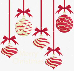 条纹圣诞球红色条纹的圣诞球矢量图高清图片