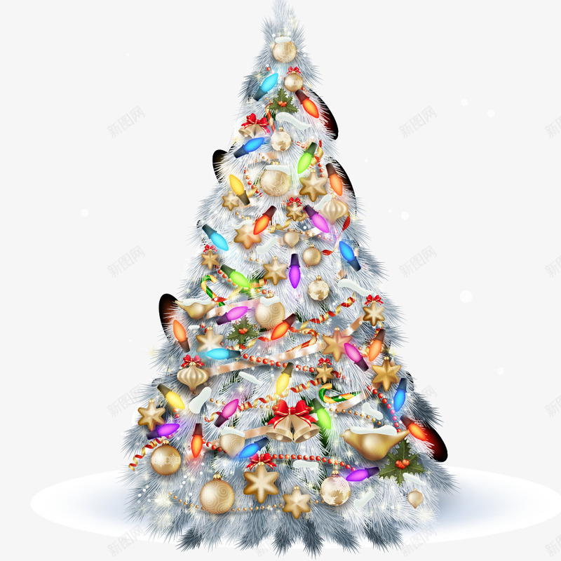 精美银色圣诞树png免抠素材_新图网 https://ixintu.com 圣诞树矢量图 装饰树