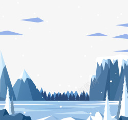 卡通的雪景矢量图素材