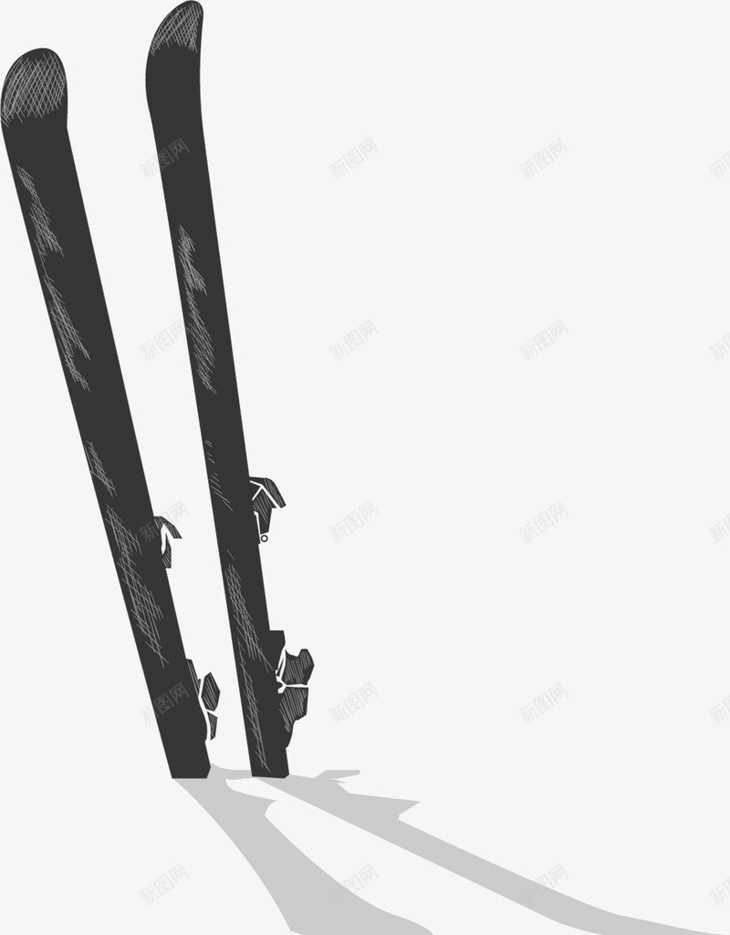 雪中的滑雪板png免抠素材_新图网 https://ixintu.com 冬季运动 场地 滑雪 滑雪场 滑雪板