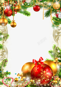 圣诞球相框圣诞装饰边框高清图片