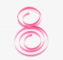 精美的粉色8字形状飘带素材