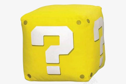 问号黄色正方形抱枕素材