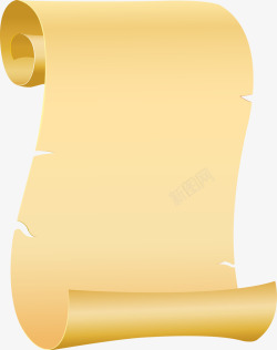 古朴黄色卷轴素材
