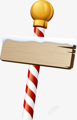 圣诞告示牌积雪的木牌高清图片