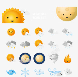 下雪天气预报可爱太阳天气预报矢量图高清图片