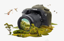相机广告素材创意数码相机广告元素高清图片