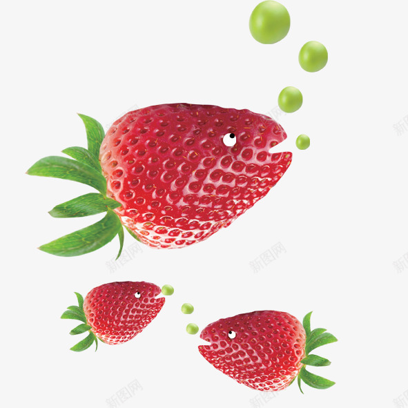 创意水果草莓psd免抠素材_新图网 https://ixintu.com 创意水果 水果 草莓 鱼