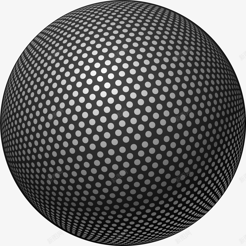 手绘黑色圆球png免抠素材_新图网 https://ixintu.com 手绘 科技 黑色圆球