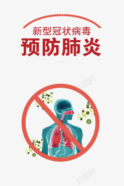 如果预防新冠肺炎预防肺炎新型冠状病毒肺部病毒元素高清图片