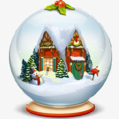 圣诞礼物装饰物玻璃球房子图标png_新图网 https://ixintu.com 圣诞礼物 房子 玻璃球 装饰物