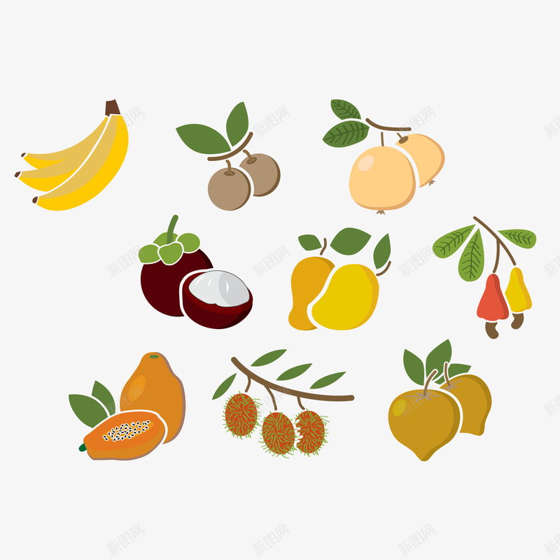 各种水果的图png免抠素材_新图网 https://ixintu.com 木瓜 椰汁 番茄 芒果 香蕉