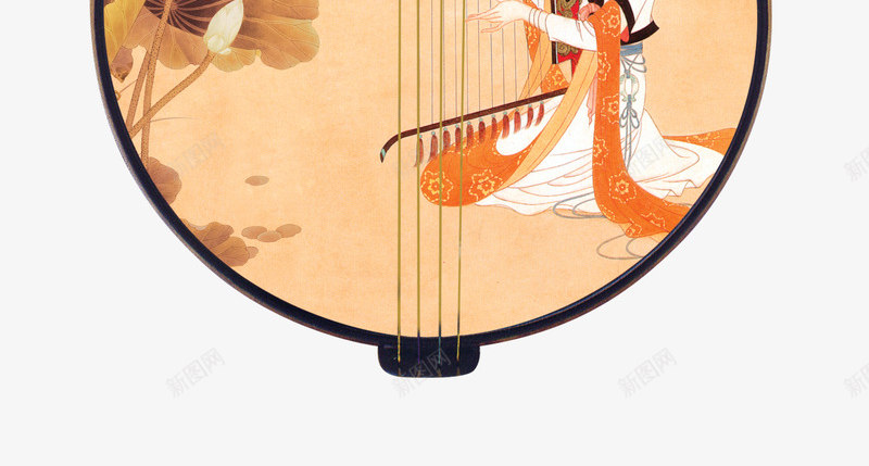 琵琶png免抠素材_新图网 https://ixintu.com 中国风 乐器 传统乐器 古代 古装 复古 琵琶