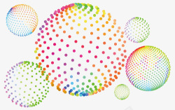 彩色科技感圆球艺术图案素材