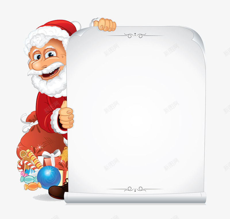 圣诞老人装饰信纸png免抠素材_新图网 https://ixintu.com 信纸 免费 圣诞老人 装饰