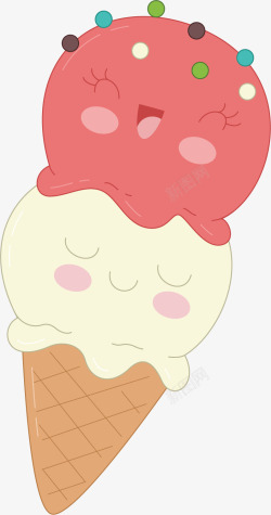 可爱卡通冰淇凌矢量图素材