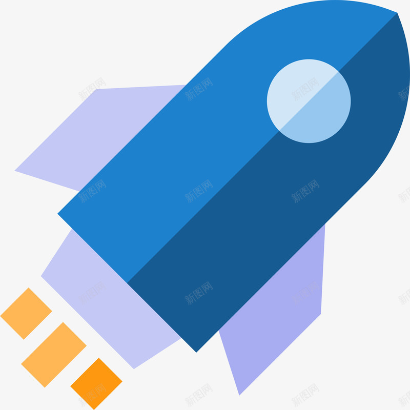蓝色火箭图标png_新图网 https://ixintu.com 出发 升天 卡通 发射 图标icon 太空舱 宇宙飞船 火箭 火箭头 蓝色