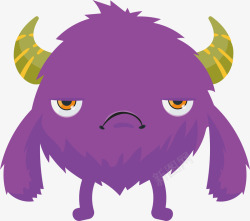 紫色小动物卡通紫色大耳小怪物矢量图高清图片