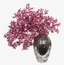 紫花盆栽软装配饰素材