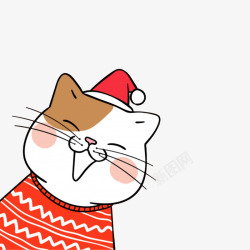 戴圣诞帽的猫咪小猫素材
