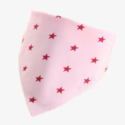 动物图案三角巾实物粉色星星图案三角巾高清图片