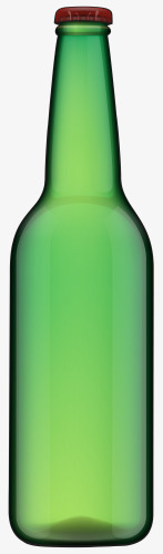 透明瓶颈红色盖子的啤酒瓶高清图片