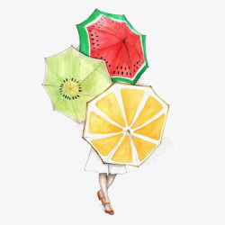 西瓜雨伞水果雨伞高清图片