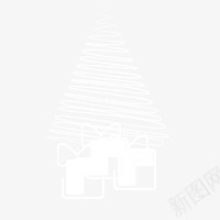 白线圣诞树psd免抠素材_新图网 https://ixintu.com 圣诞树 线绘 节日