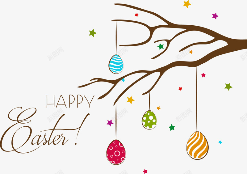 复活节快乐多彩彩蛋挂饰png免抠素材_新图网 https://ixintu.com easter happy 复活节快乐 多彩彩蛋 彩蛋挂饰 棕色树枝