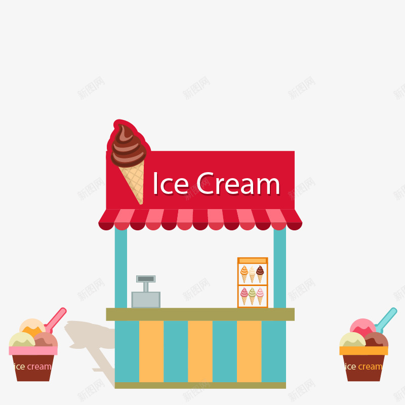 冰淇淋店png免抠素材_新图网 https://ixintu.com 冰淇淋标签标志 冷饮标签 雪糕标签