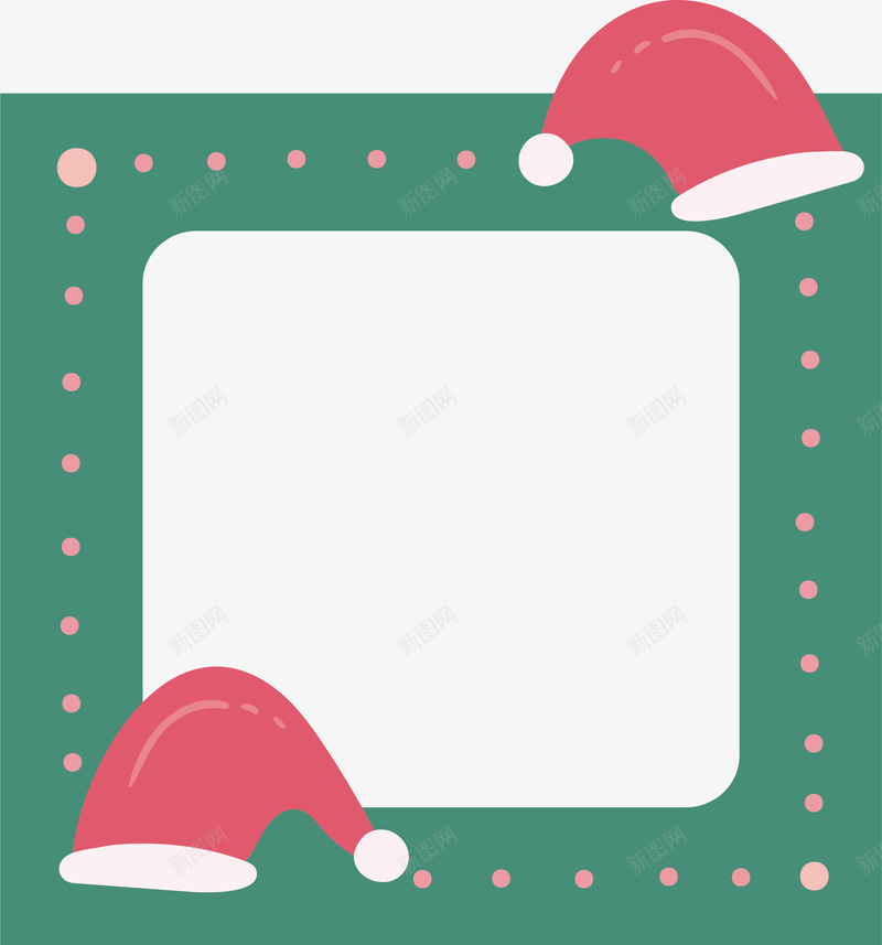 圣诞节圣诞帽绿色边框矢量图ai免抠素材_新图网 https://ixintu.com 圣诞帽 圣诞帽边框 圣诞节 圣诞边框 矢量png 绿色边框 矢量图