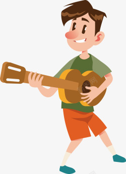 唱歌的男生弹吉他的男生文艺表演人物素矢量图高清图片