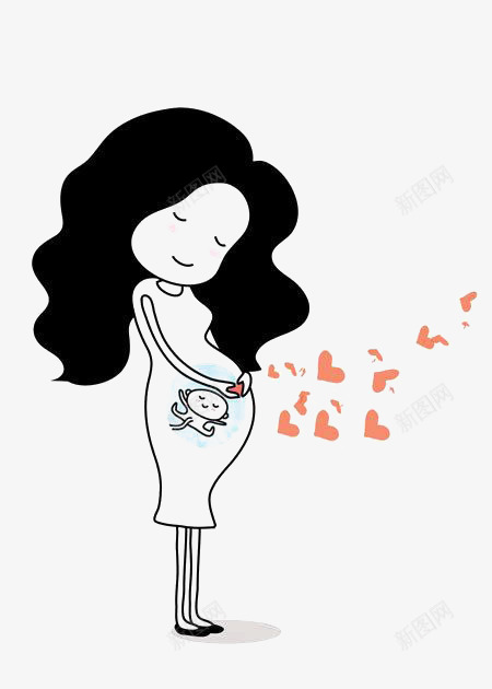 怀孕的女人png免抠素材_新图网 https://ixintu.com 卡通女人 怀孕 母婴 温馨