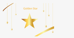 金色星星挂饰花纹矢量图素材