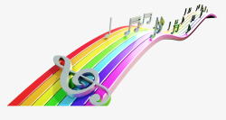 卡拉ok海报设计元素音符彩虹高清图片
