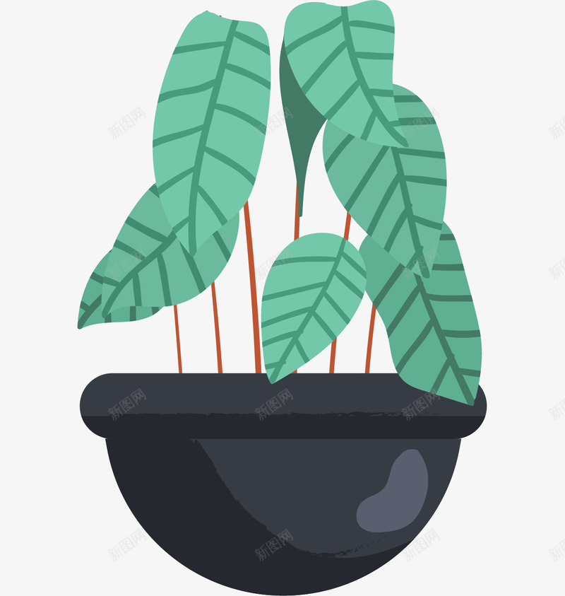 手绘盆栽png免抠素材_新图网 https://ixintu.com 植物 盆栽 矢量装饰 装饰 装饰画