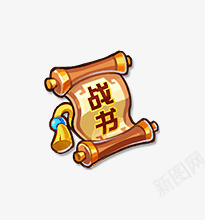 卷轴战书卡通标签图标png_新图网 https://ixintu.com 卡通 卷轴 战书 标签