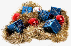 蓝色彩球圣诞节家居装饰高清图片