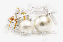 银色圣诞装饰物素材