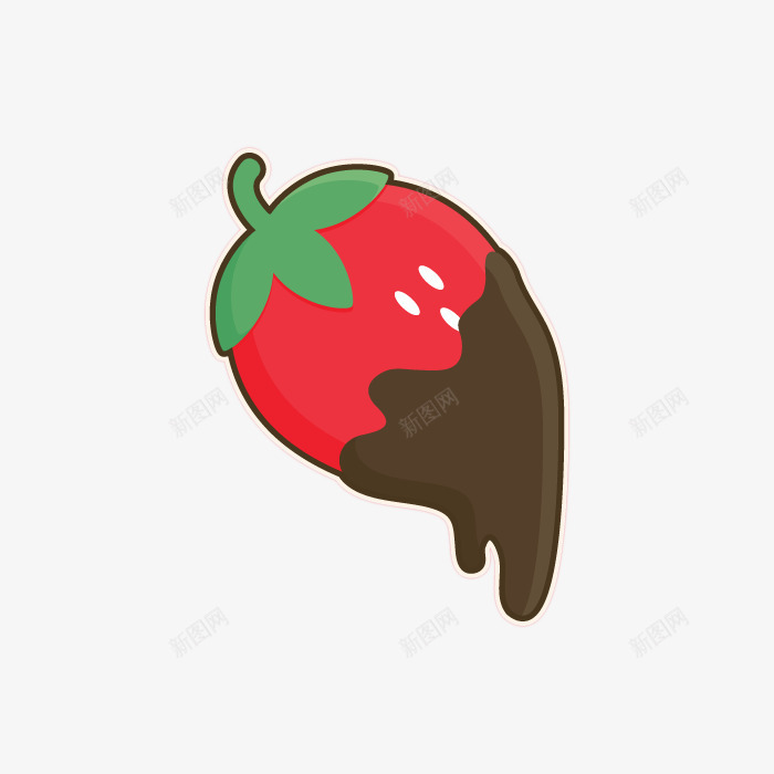 蘸了巧克力酱的草莓png免抠素材_新图网 https://ixintu.com 巧克力 水果 甜点 美食 草莓