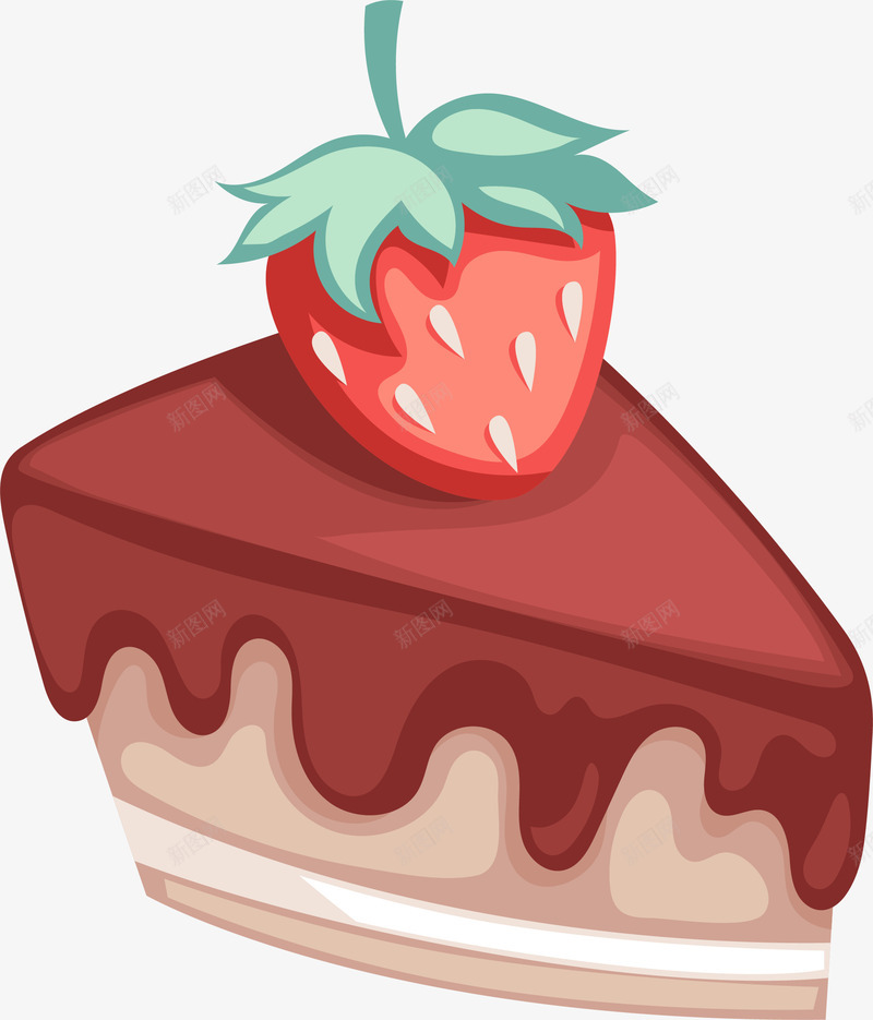 草莓蛋糕甜品食物png免抠素材_新图网 https://ixintu.com 卡通可爱 矢量图案 美食甜品 草莓 蛋糕 装饰