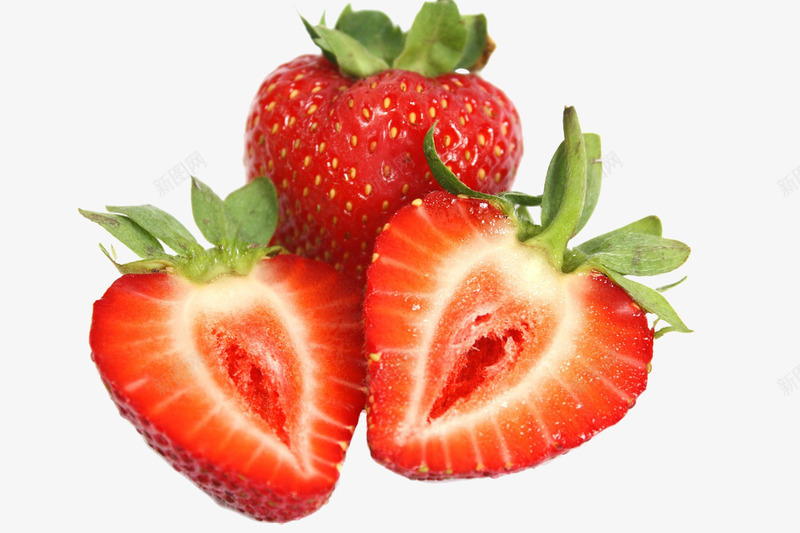 可口草莓透明背景底图png免抠素材_新图网 https://ixintu.com 水果 糖粉 美食 草莓