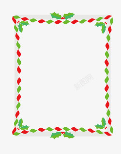 圣诞卡通扁平化长方形文本框矢量图素材