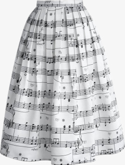 白色音符女式裙子素材